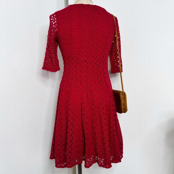 Rabbit Rabbit Rabbit Crochet Fit and Flare Dress Size 4 Retro Pin Up - Picture 3 of 8